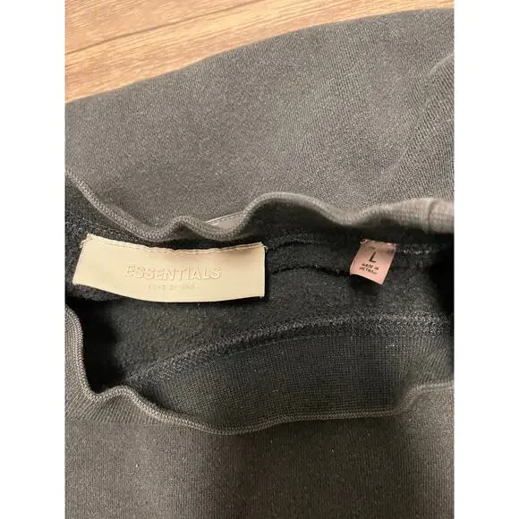 Fear of God Essentials Crewneck Sweatshirt Black Oversized L Logo - Picture 5 of 11